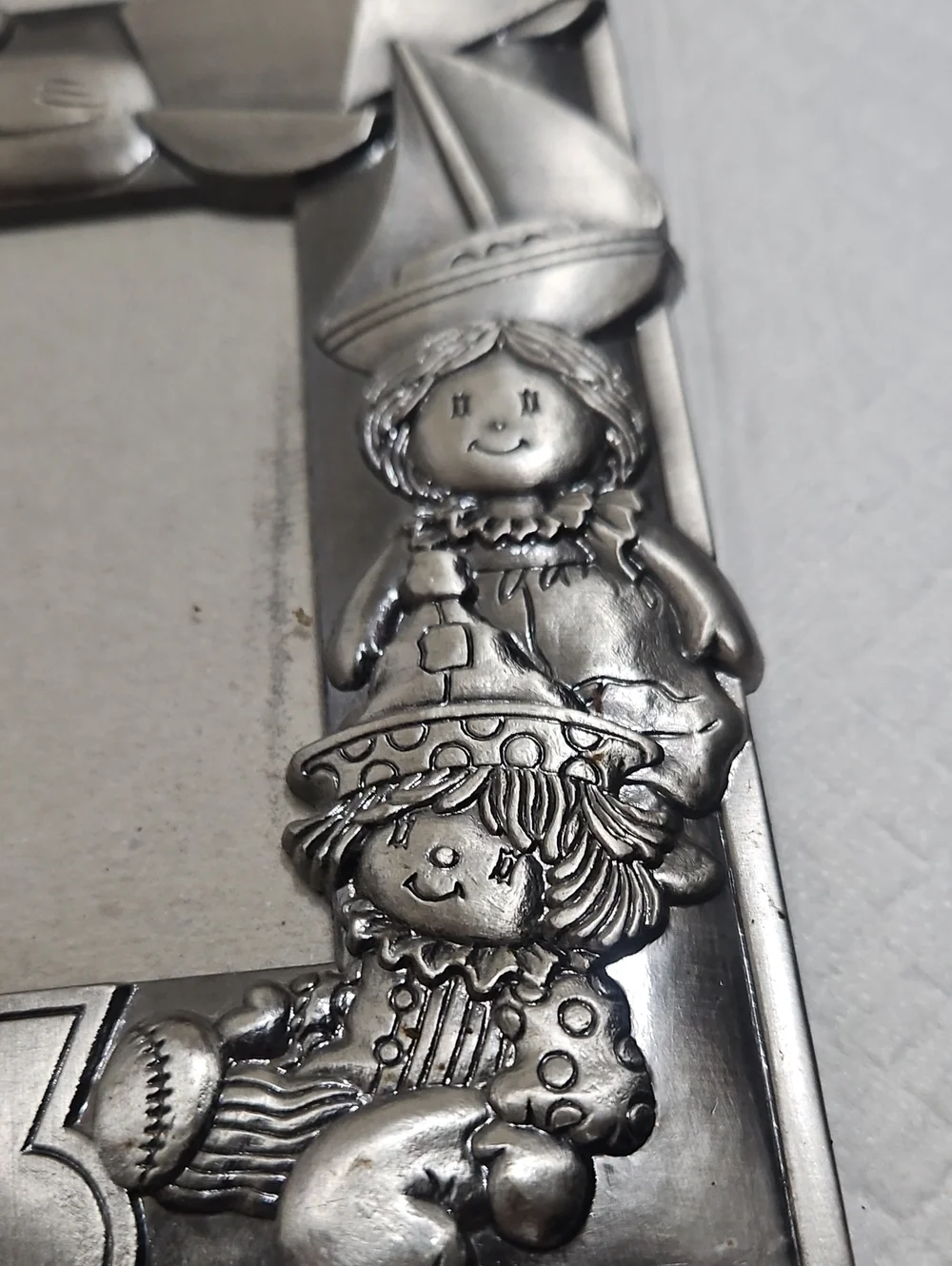 Silver Baby-Themed Double Picture Frame - 123 Design
